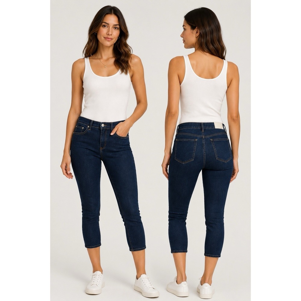 Rag & Bone Capri Jeans Women 28 Dark Wash Skinny Stretch Denim Crop‎ 26.5 Inseam